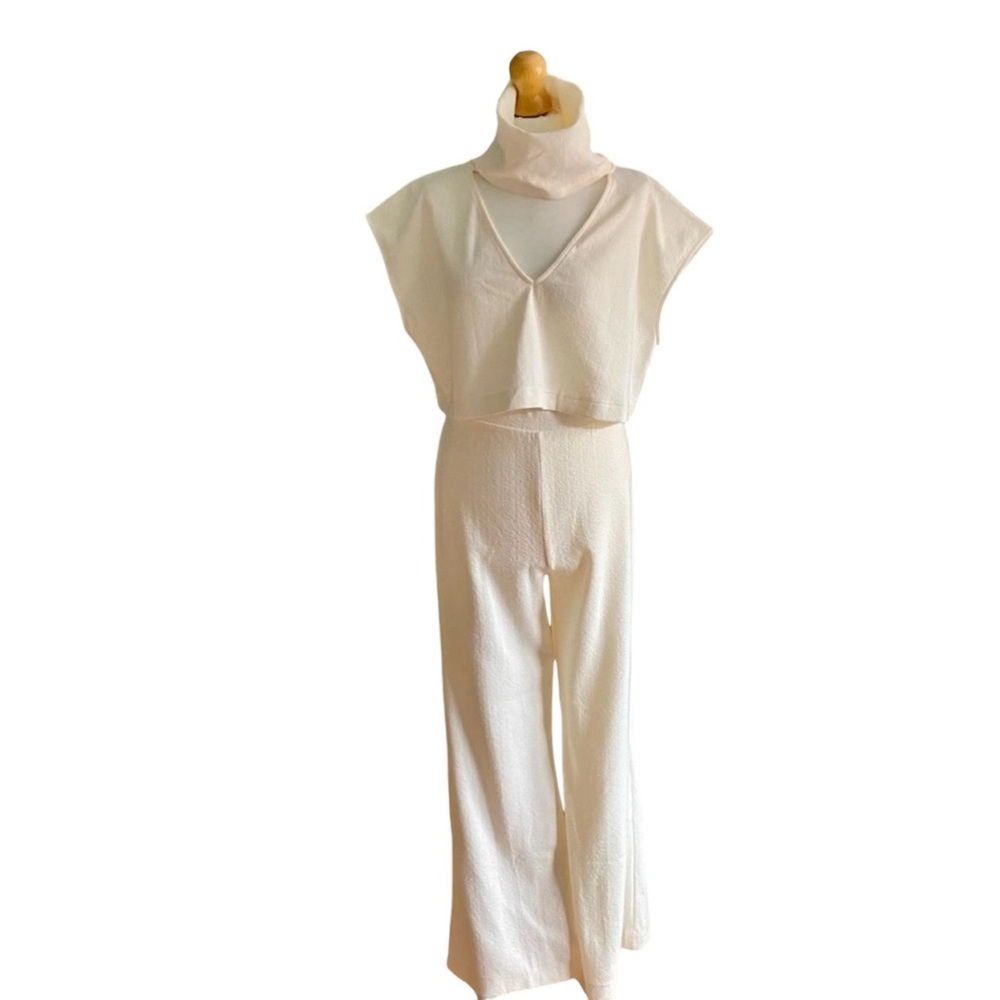 FREE PEOPLE Top Pants Set Cream SIZE MEDIUM